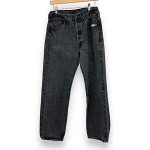 Levi's 501 Men's 34x32 Black Stonewash 100% Cotton Straight Leg Denim Jeans